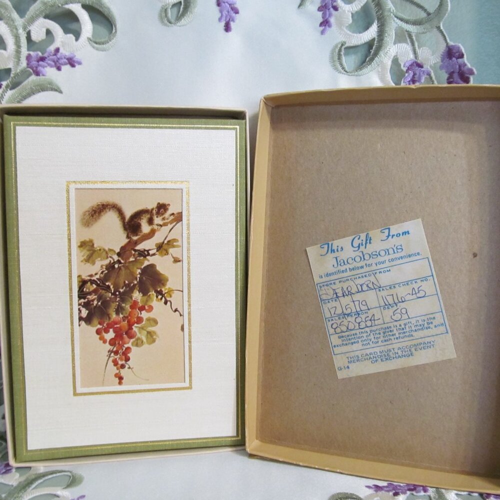 Vtg 70s AT-A-GLANCE Telephone & Address Book Squirrel New w Gift Box Jacobson's